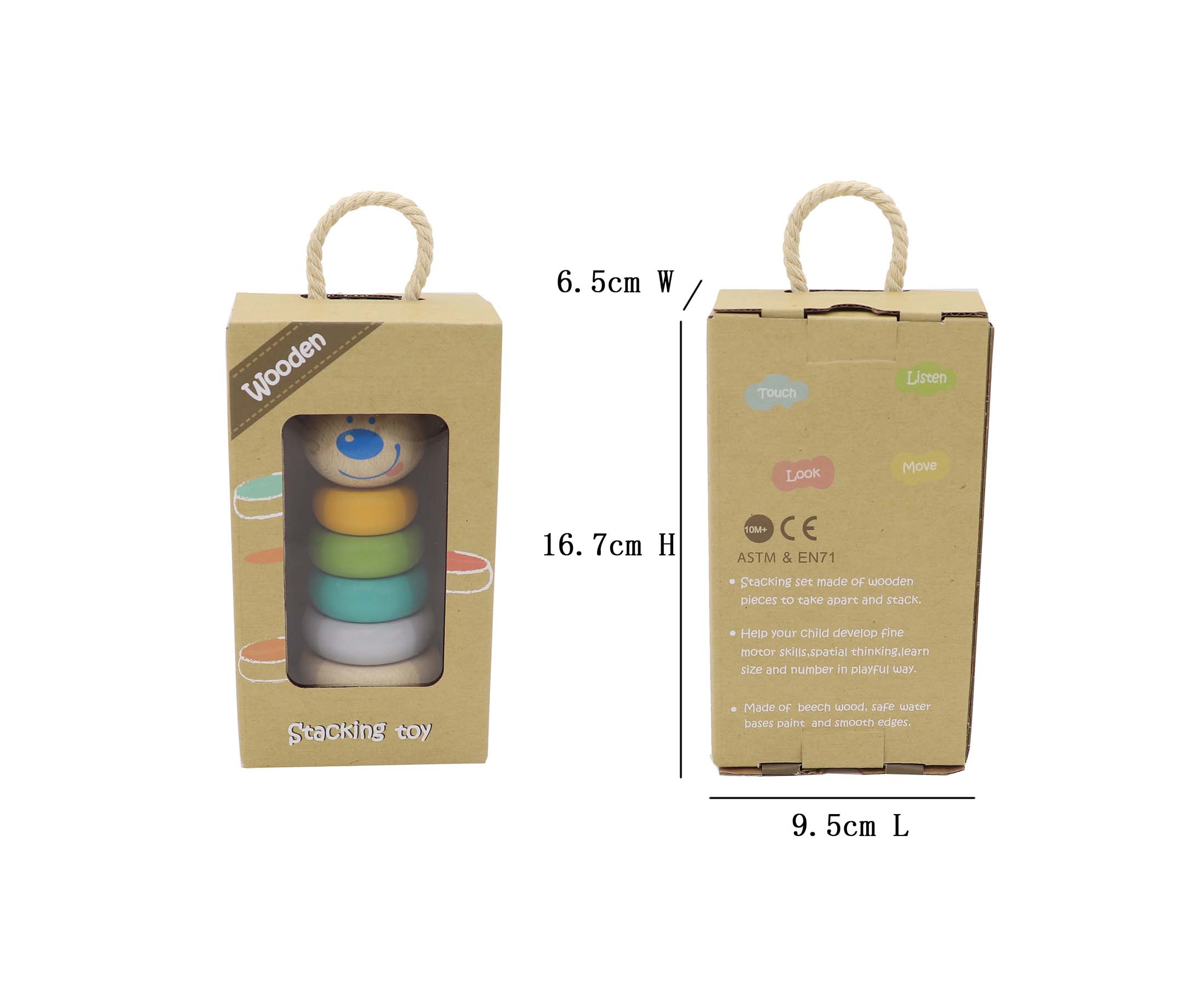 Wooden Bunny & Bear Stacking Toy