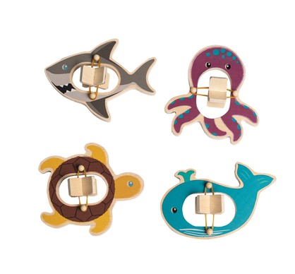 Wooden Elastic Band Sea Creatures