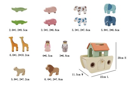 Wooden Noah's Ark Playset