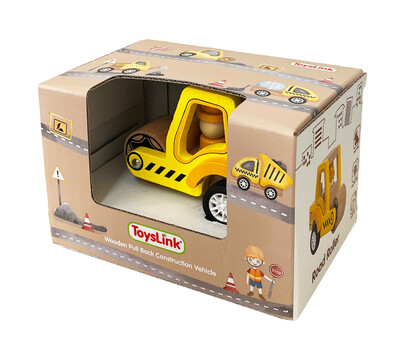 Wooden Pullback Road Roller