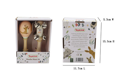Wooden Kangaroo Maraca & Koala Jingle Stick Musical Set
