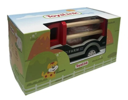 Wooden Pullback Farm Truck with Animals