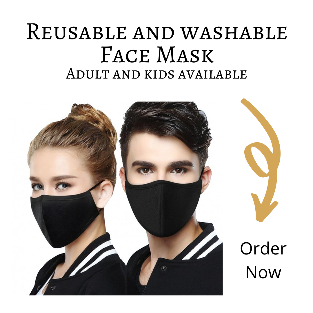 THSFM1000: Black: (20 pcs) Face Mask