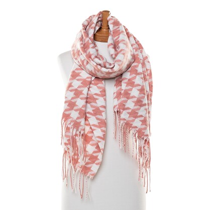 THSS2539: Pink: Big Houndstooth Scarf