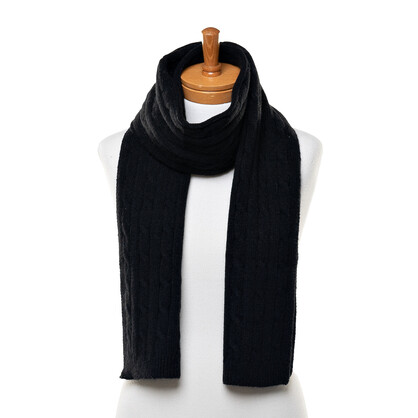 THSS2550HXBlack: Black: Braid Knit Scarf