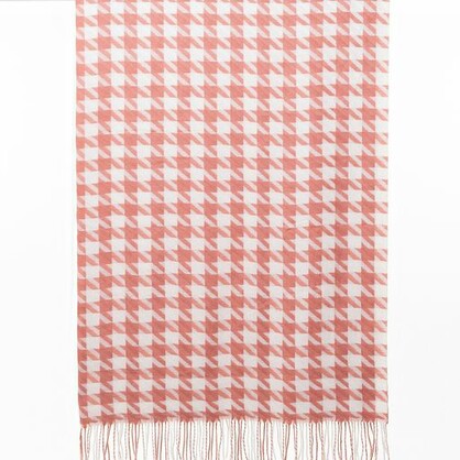 THSS2539: Pink: Big Houndstooth Scarf