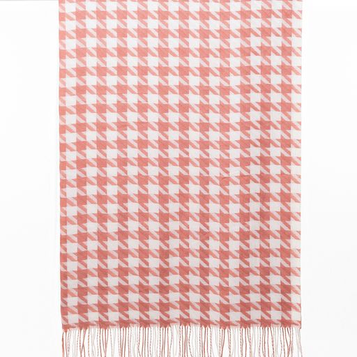 THSS2539: Pink: Big Houndstooth Scarf