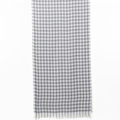 THSS2543: Grey: Small Narrow Houndstooth Scarf