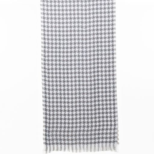 THSS2543: Grey: Small Narrow Houndstooth Scarf