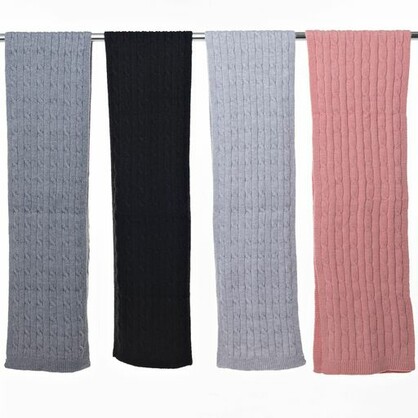 THSS2549HXGrey: Grey: Braid Knit Scarf