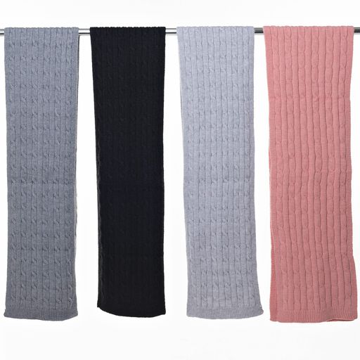 THSS2549HXGrey: Grey: Braid Knit Scarf