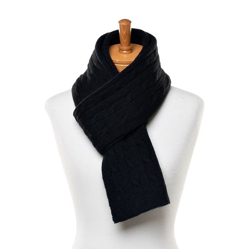 THSS2550HXBlack: Black: Braid Knit Scarf