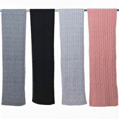 THSS2550HXBlack: Black: Braid Knit Scarf