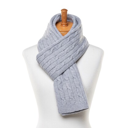THSS2549HXGrey: Grey: Braid Knit Scarf