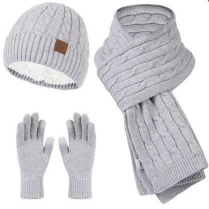THSS2549HXGrey: Grey: Braid Knit Scarf