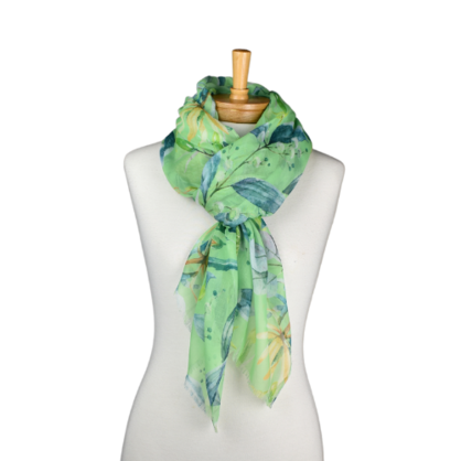 THSS2567: Green: Native Australian Flower Scarf