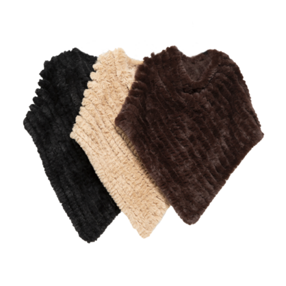 THSP1063: Camel: Plush Faux Fur Poncho