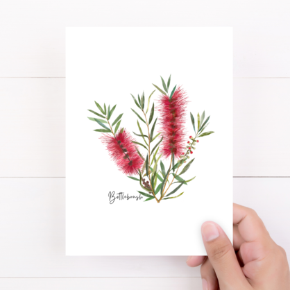 AGCC1001: Red: Bottlebrush Flower Card