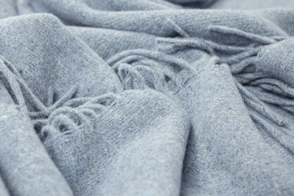 Oxford Merino Wool Throw - Sky Blue