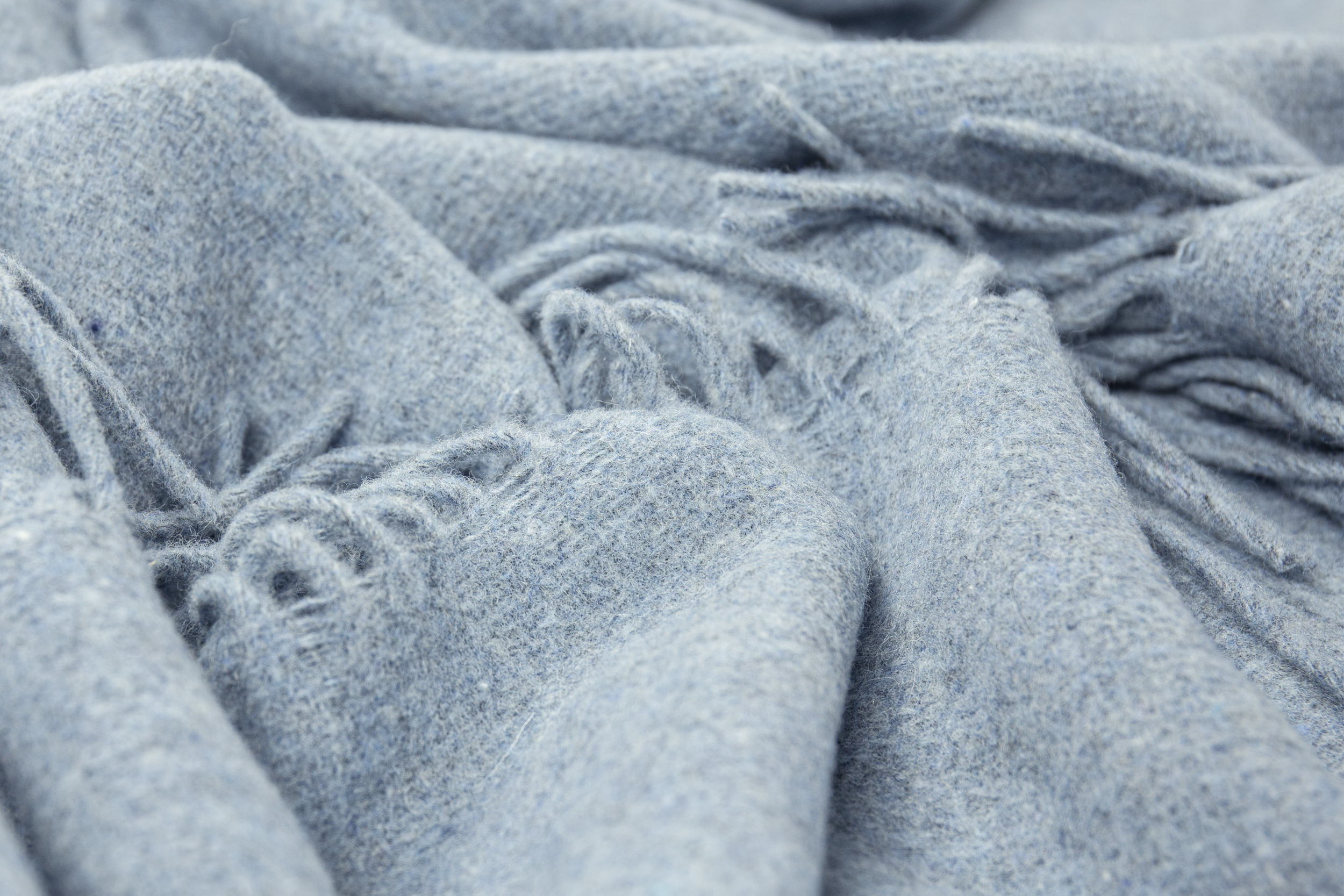 Oxford Merino Wool Throw - Sky Blue