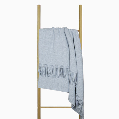 Oxford Merino Wool Throw - Sky Blue