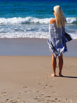 SORRENTO COTTON TOWEL - MONOCHROME