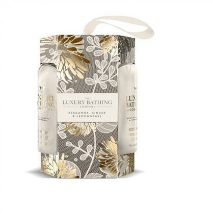 LUXURY BATHING COMPANY BERGAMOT GINGER & LEMONGRASS BODY ESSENTIALS - CONTAINS 100ML B/WASH , 100ML BODY LOTION AND A BODY POLISHER