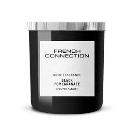 FRENCH CONNECTION BLACK & WHITE CANDLE 251G BLACK POMEGRANTE