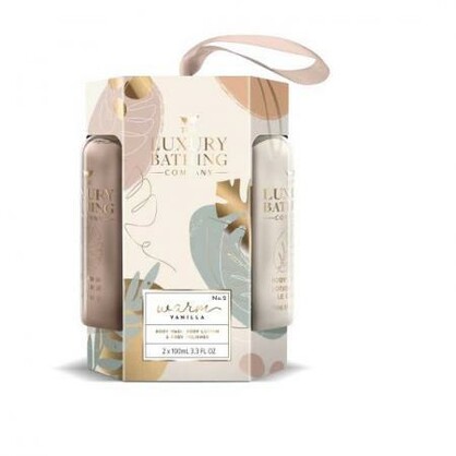 LUXURY BATHING COMPANY WARM VANILLA BODY ESSENTIALS - 100ML B/WASH , 100ML BODY LOTION AND A BODY POLISHER