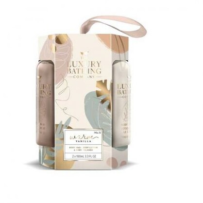 LUXURY BATHING COMPANY WARM VANILLA BODY ESSENTIALS - 100ML B/WASH , 100ML BODY LOTION AND A BODY POLISHER