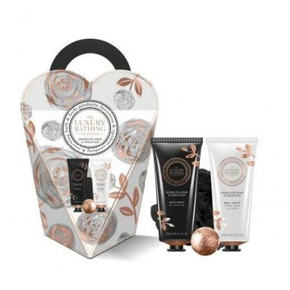 LUXURY BATHING COMPANY SPARKLING ROSE & GERANIUM MINI REVIVE SET -