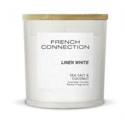 FRENCH CONNECTION PASTEL RANGE CANDLE 322G WHITE LINEN