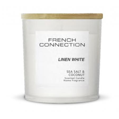 FRENCH CONNECTION PASTEL RANGE CANDLE 322G WHITE LINEN