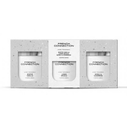 FRENCH CONNECTION BLACK & WHITE CANDLE 64G X3 WINTER VANILLA