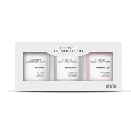 FRENCH CONNECTION PASTEL RANGE CANDLE 50G X 3 ASST