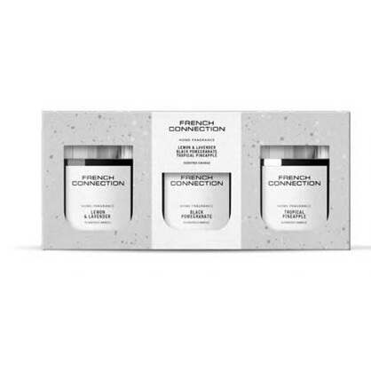 FRENCH CONNECTION BLACK & WHITE CANDLE 64G X3 LEMON AND LAVE