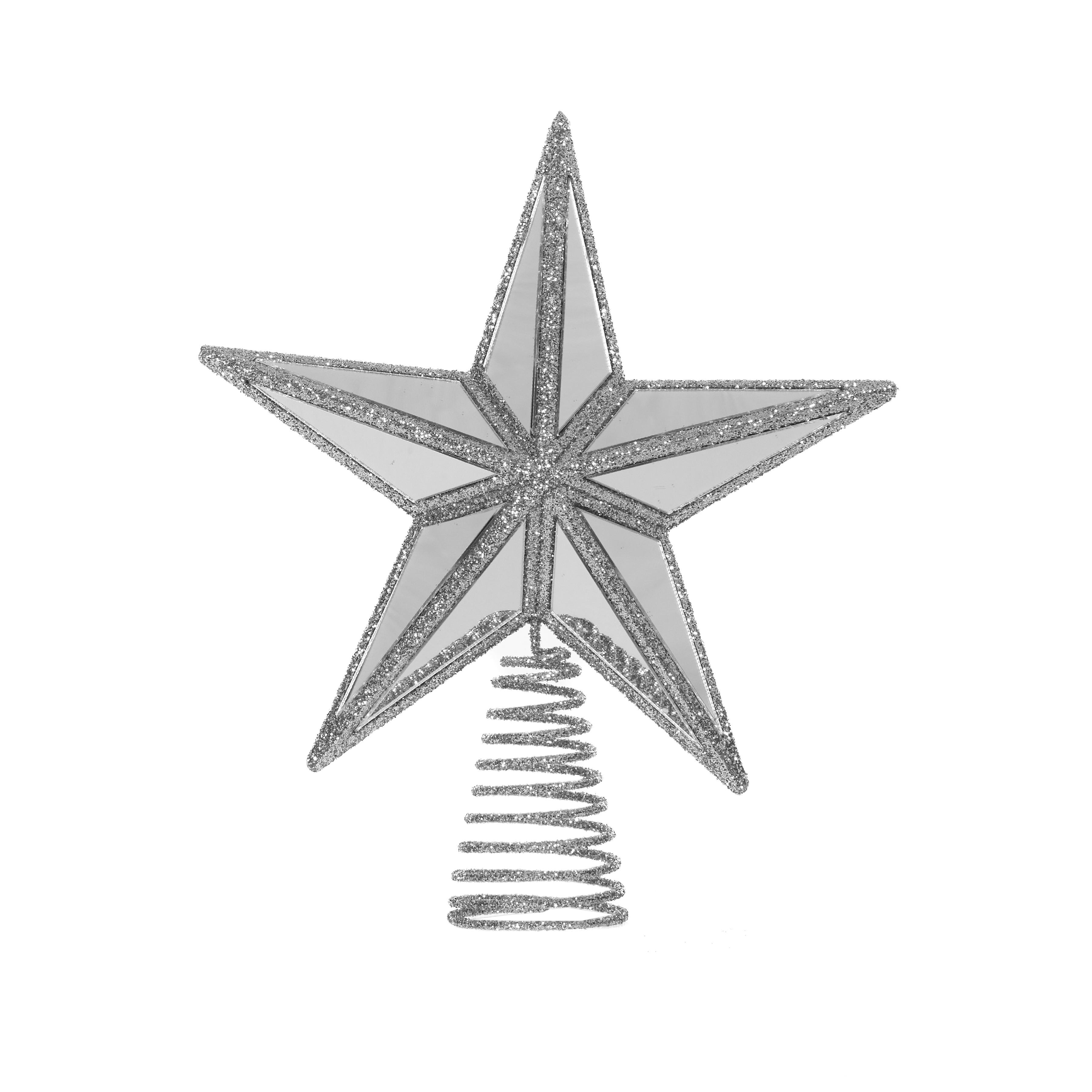 Wholesale MINI 5 POINT MIRRORED TREE TOPPER STAR SILVER - Holly and Ivy ...