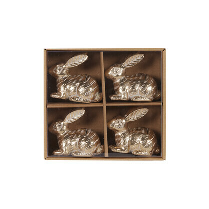 SET 4 GOLD BUNNY PLACE CARD HOLDERS