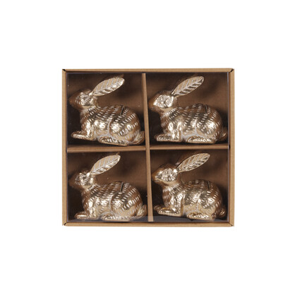 SET 4 GOLD BUNNY PLACE CARD HOLDERS