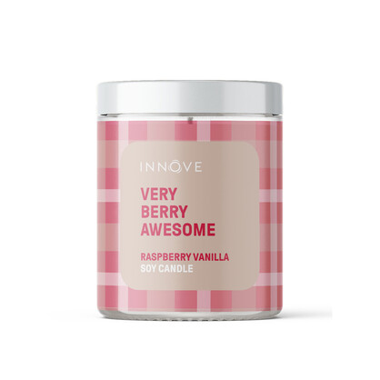 Raspberry Vanilla Soy Candle | Very Berry Awesome