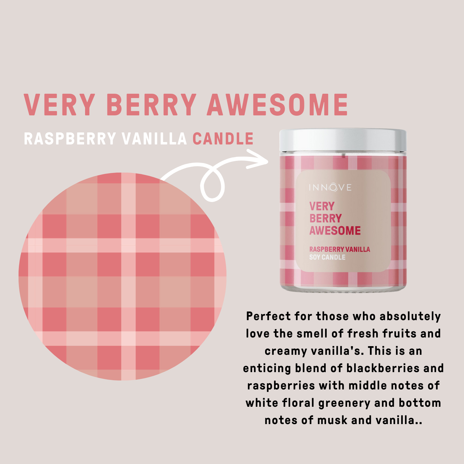 Raspberry Vanilla Soy Candle | Very Berry Awesome