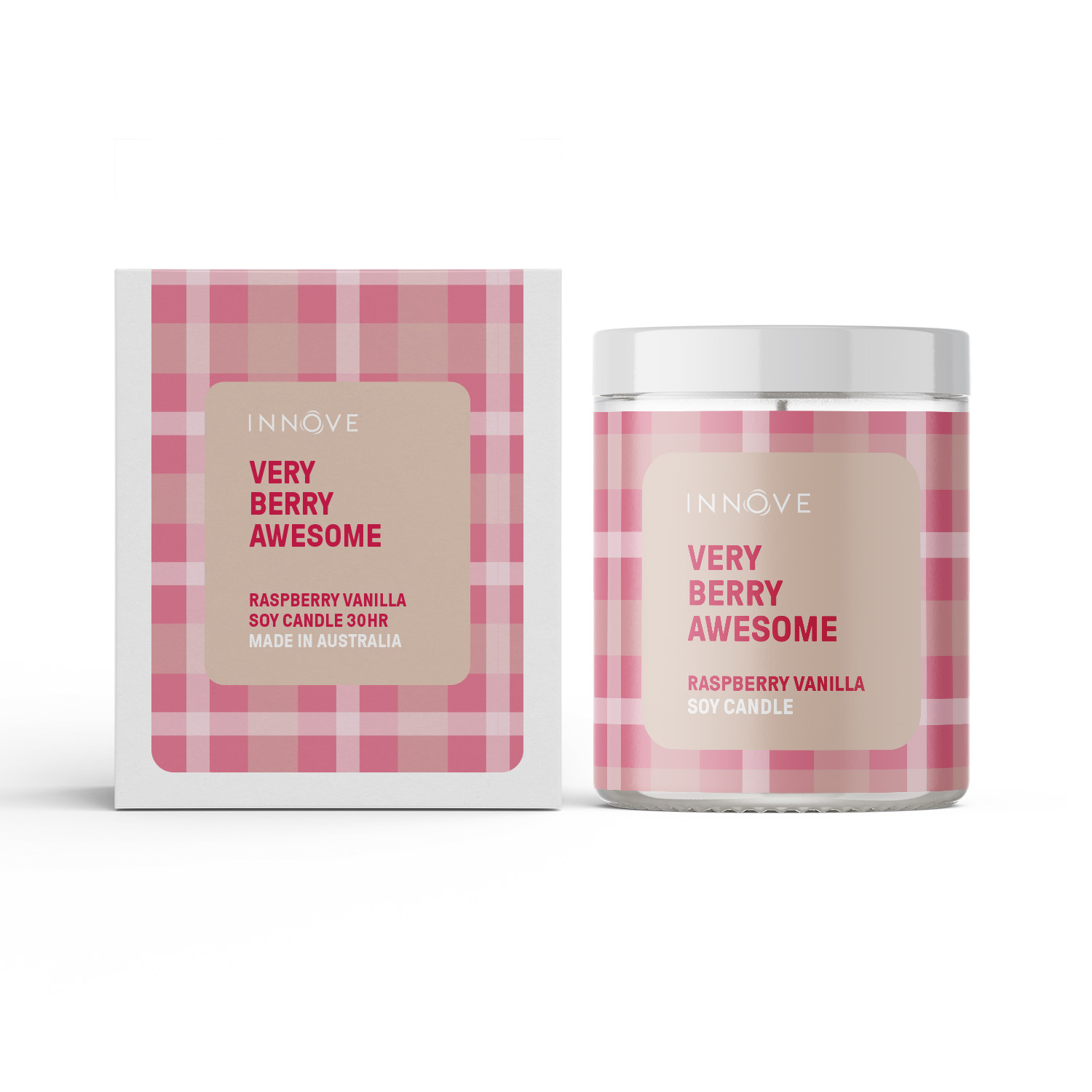 Raspberry Vanilla Soy Candle | Very Berry Awesome