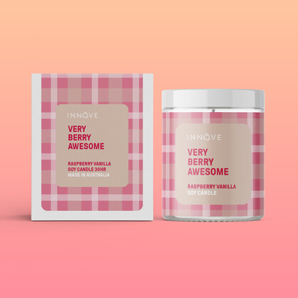Raspberry Vanilla Soy Candle | Very Berry Awesome