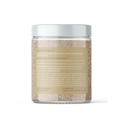 Wild Essential Oil Bath Salts 250g