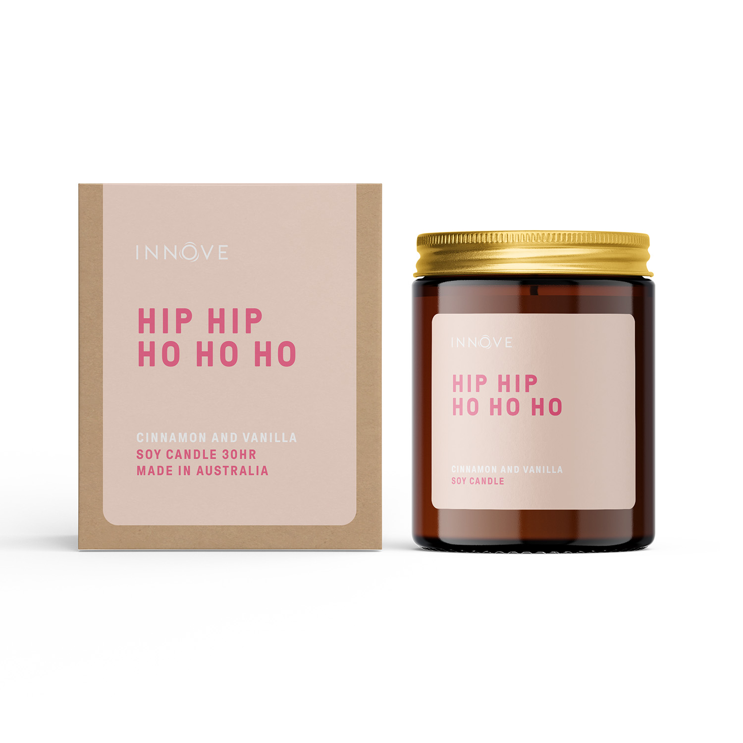 Hip Hip Ho Ho Ho Candle - Cinnamon and Vanilla Fragrance