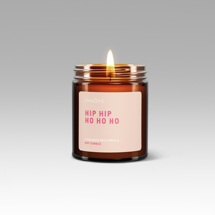 Hip Hip Ho Ho Ho Candle - Cinnamon and Vanilla Fragrance