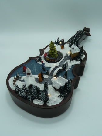 Violin w Turning Tree LED 10cm