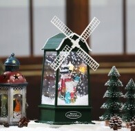 Snow Windmill Grn w LED & Musi
