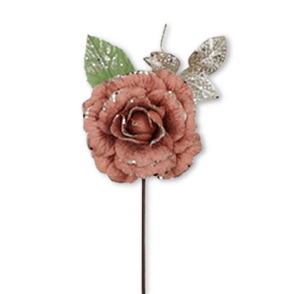 Rose Clip Leaf 27cm Old Pink