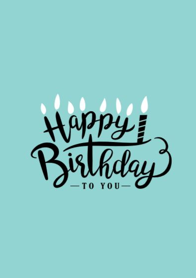 Happy Birthday Aqua Candles Greeting Cards 20 Pack